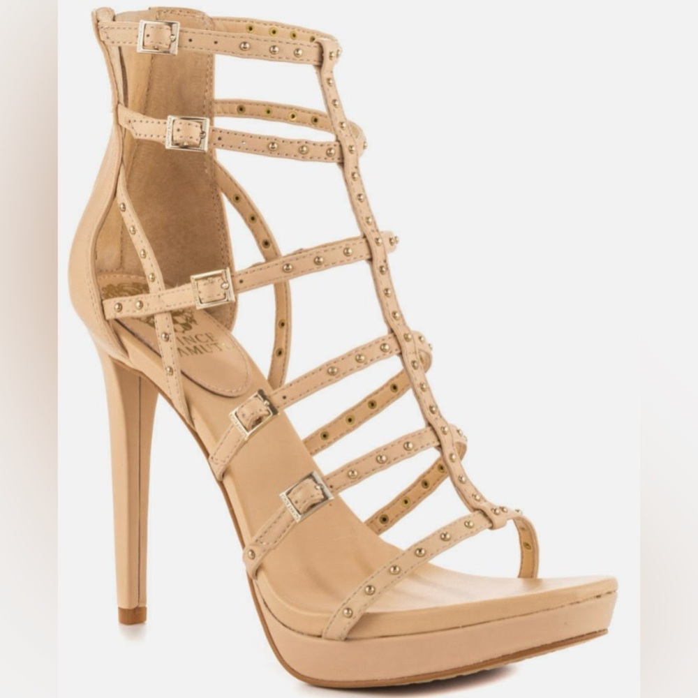 Vince Camuto Barely There Soft Calf Caged Heels-nudish pink